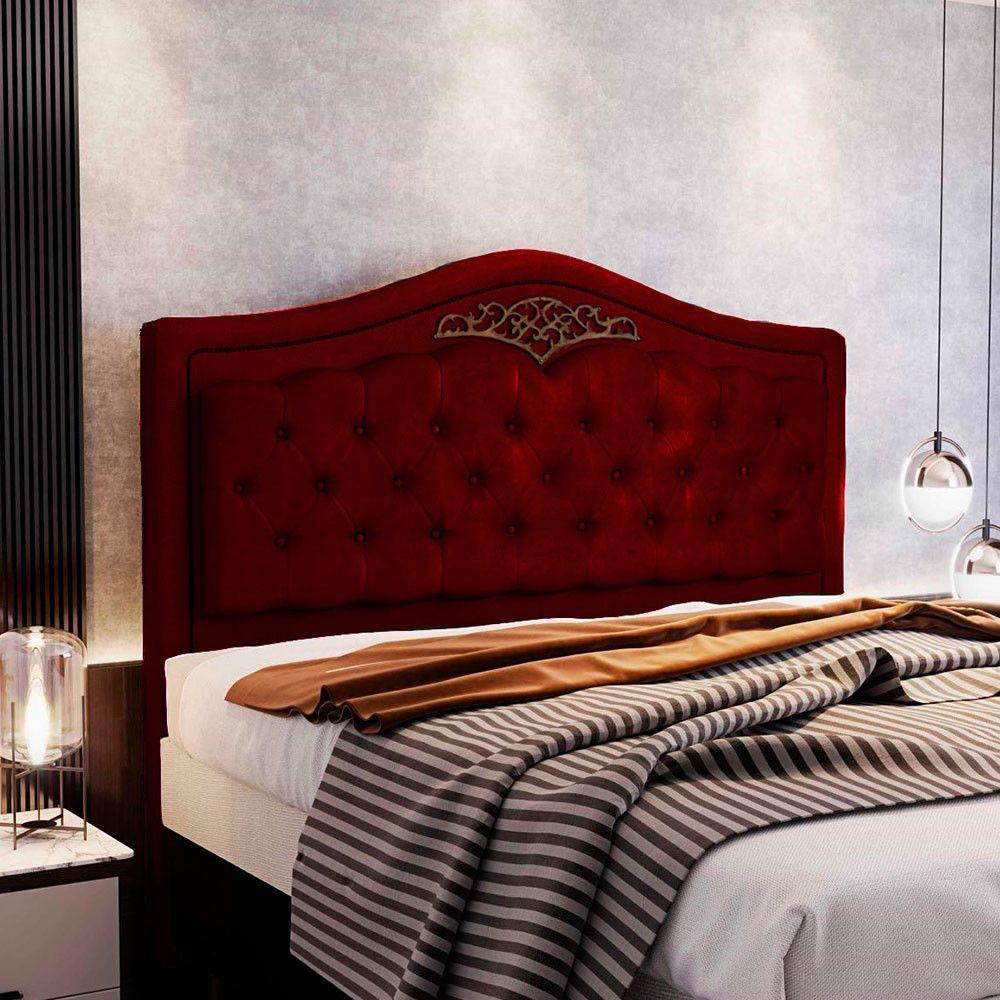 Cabeceira Holanda 1,40 M Casal Design Retro Speciale Home Vinho - 1