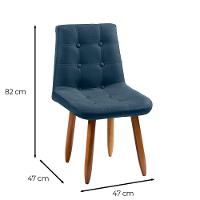 Cadeira Poltrona Jade Sala Estar Penteadeira Veludo Azul