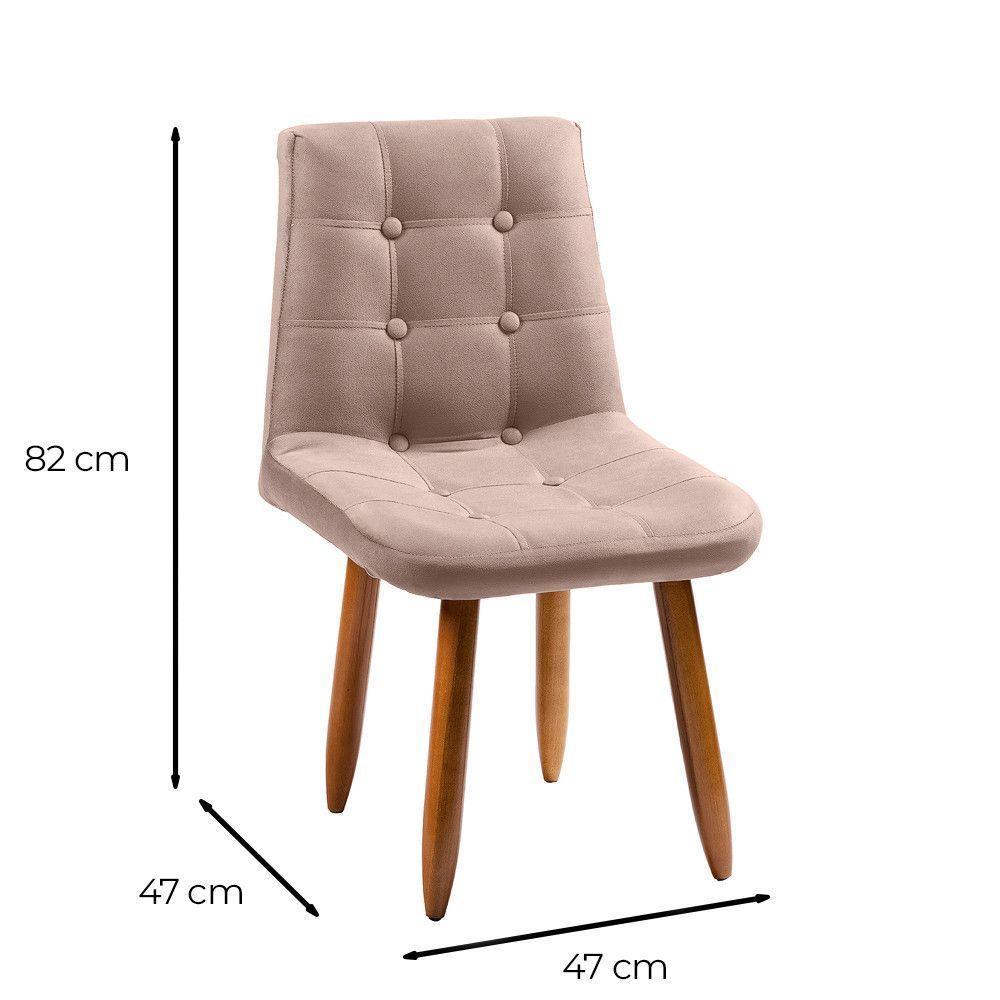 Cadeira Poltrona Jade Sala Estar Penteadeira Veludo Rose - 4