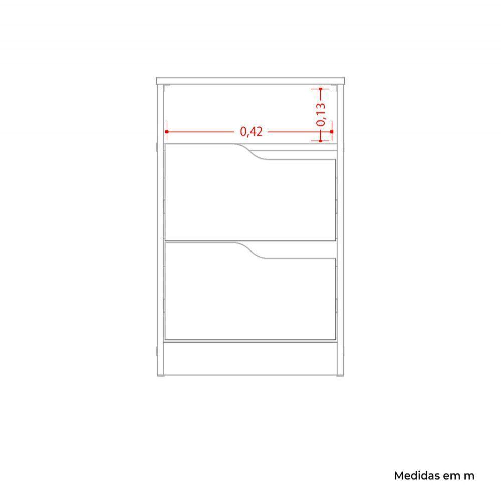Mesa De Cabeceira Sole 2 Gavetas Flex Cinamomo/off White - 2