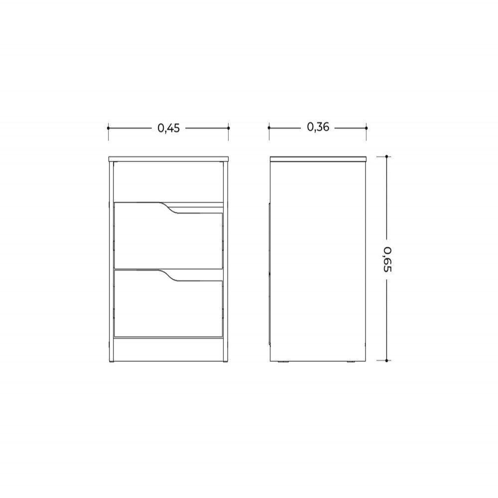 Mesa De Cabeceira Sole 2 Gavetas Flex Cinamomo/off White - 3
