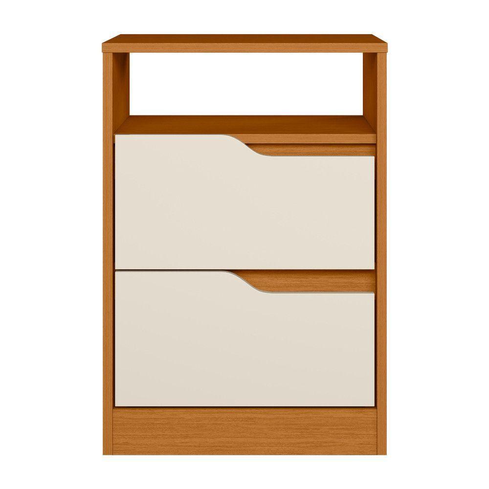 Mesa De Cabeceira Sole 2 Gavetas Flex Cinamomo/off White - 4