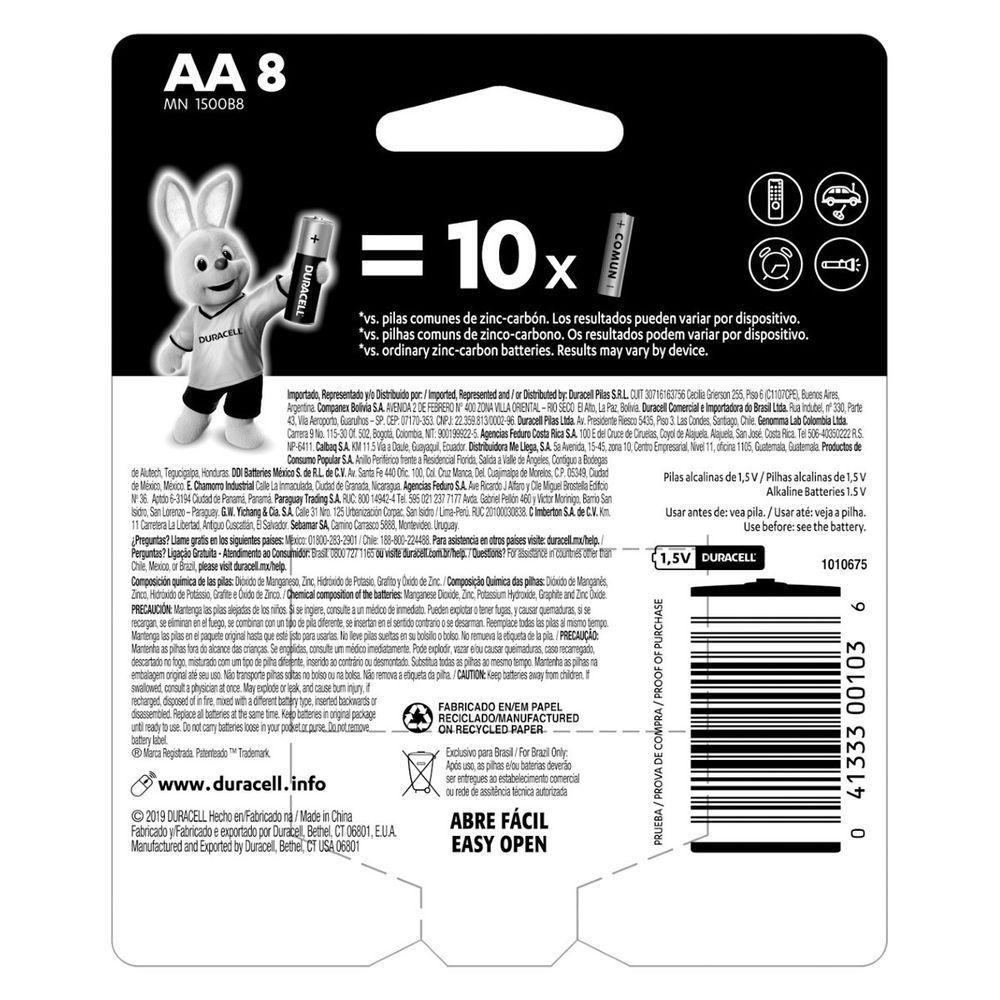 Pilha Alcalina 1,5v Aa Mn1500 (com 8 Pilhas) - 2