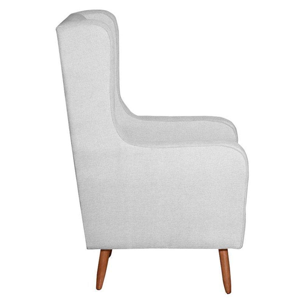 Poltrona Amamentação Ambiente Aquila Com Puff Linho Cinza Pés Palito - Fratello - 2