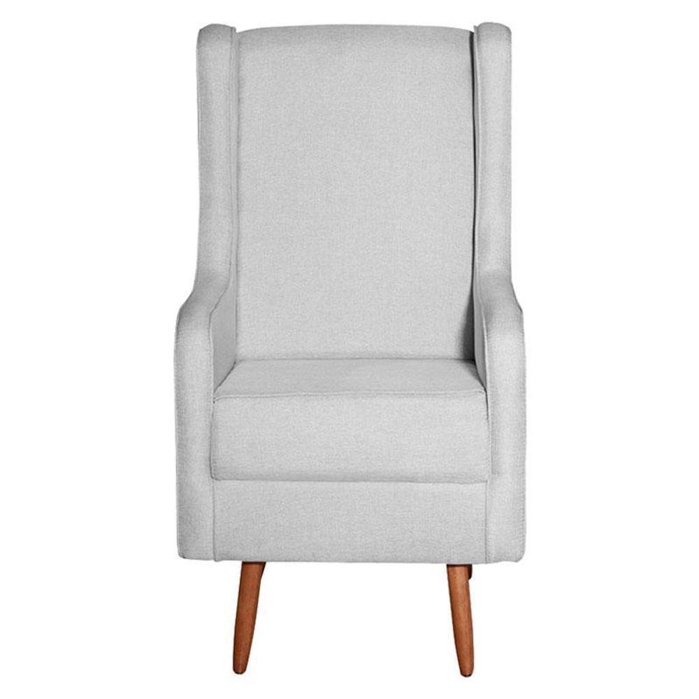 Poltrona Amamentação Ambiente Aquila Com Puff Linho Cinza Pés Palito - Fratello - 3