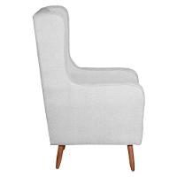 Poltrona Amamentação Ambiente Aquila Com Puff Linho Cinza Pés Palito - Fratello - 2