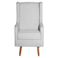 Poltrona Amamentação Ambiente Aquila Com Puff Linho Cinza Pés Palito - Fratello - 3