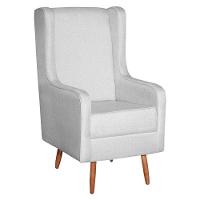 Poltrona Amamentação Ambiente Aquila Com Puff Linho Cinza Pés Palito - Fratello - 7