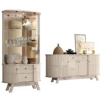 Aparador Para Sala Buffet Ambiente Mônaco E Cristaleira Moss Calacata Off White - Madetec