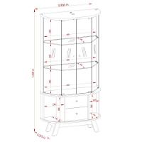 Aparador Para Sala Buffet Mônaco E Cristaleira Moss Calacata Off White - Madetec - 5