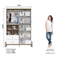 Guarda Roupa Infantil Ambiente Ternura 4 Portas Branco Jequitibá Hp - Henn - 5