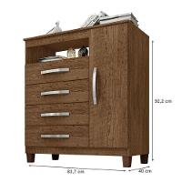 Guarda Roupa Casal Modena Com Espelho 6 Portas Cômoda Sapateira Cannes E Armário Multiuso Recife Malbec - Incorplac - 5