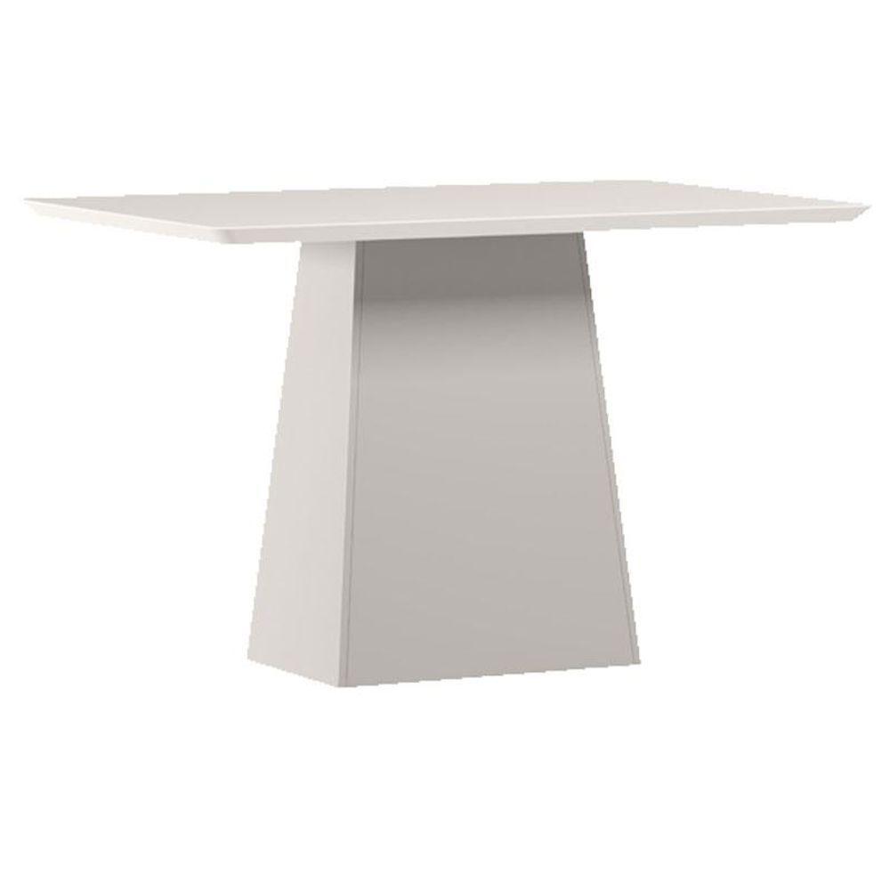 Mesa De Jantar 120 Cm Barbara Com Vidro Off White - New Ceval - 1