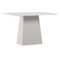 Mesa De Jantar 120 Cm Barbara Com Vidro Off White - New Ceval - 1