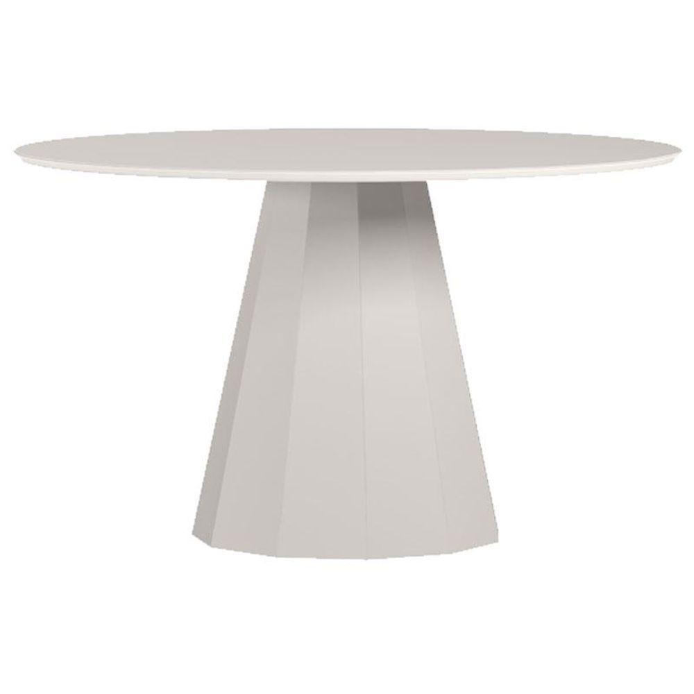 Mesa De Jantar 135x135 Cm Isis Com Vidro Off White - New Ceval - 1