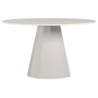 Mesa De Jantar 135x135 Cm Isis Com Vidro Off White - New Ceval - 1