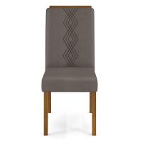 Cadeira Para Mesa De Jantar Yasmin Kit 2 Peças Freijó Veludo Lunar - Dj Móveis - 3