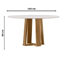Mesa De Jantar 120 Cm Isabela Com Vidro Ype Off White - New Ceval - 2