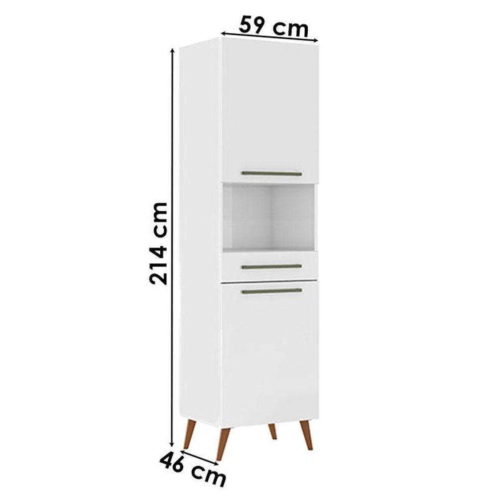 Paneleiro Para Micro-ondas Favorita Branco Lacca - Zanzini - 3