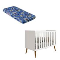 Berço Americano Isis Branco Acetinado Com Colchão Ortobom - Reller - 1