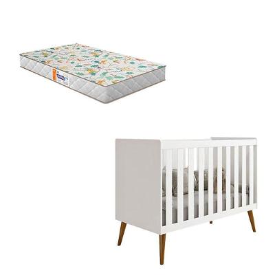 Berço Americano Isis Branco Acetinado Com Colchão Gazin - Reller