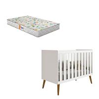 Berço Americano Isis Branco Acetinado Com Colchão Gazin - Reller - 1