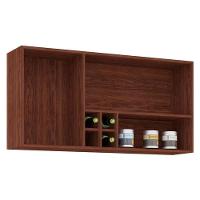 Armário Aéreo Ametista 3 Portas E 4 Garrafas 120 Cm Nogueira Off White - Kits Paraná - 3