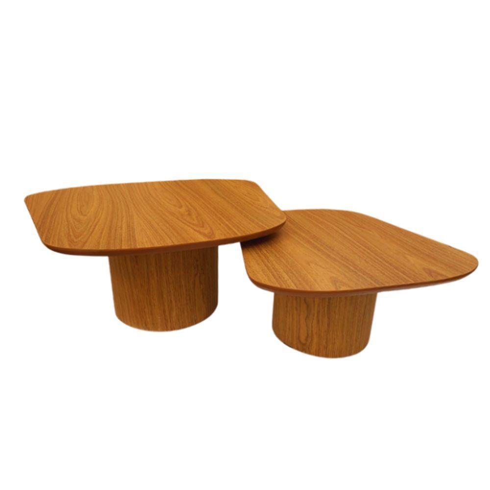 Conjunto Mesas De Centro Organica Madeira Freijó - 1