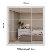 Guarda-roupa Casal 3 Portas Correr 2 Gavetas Branco Sublime - 8