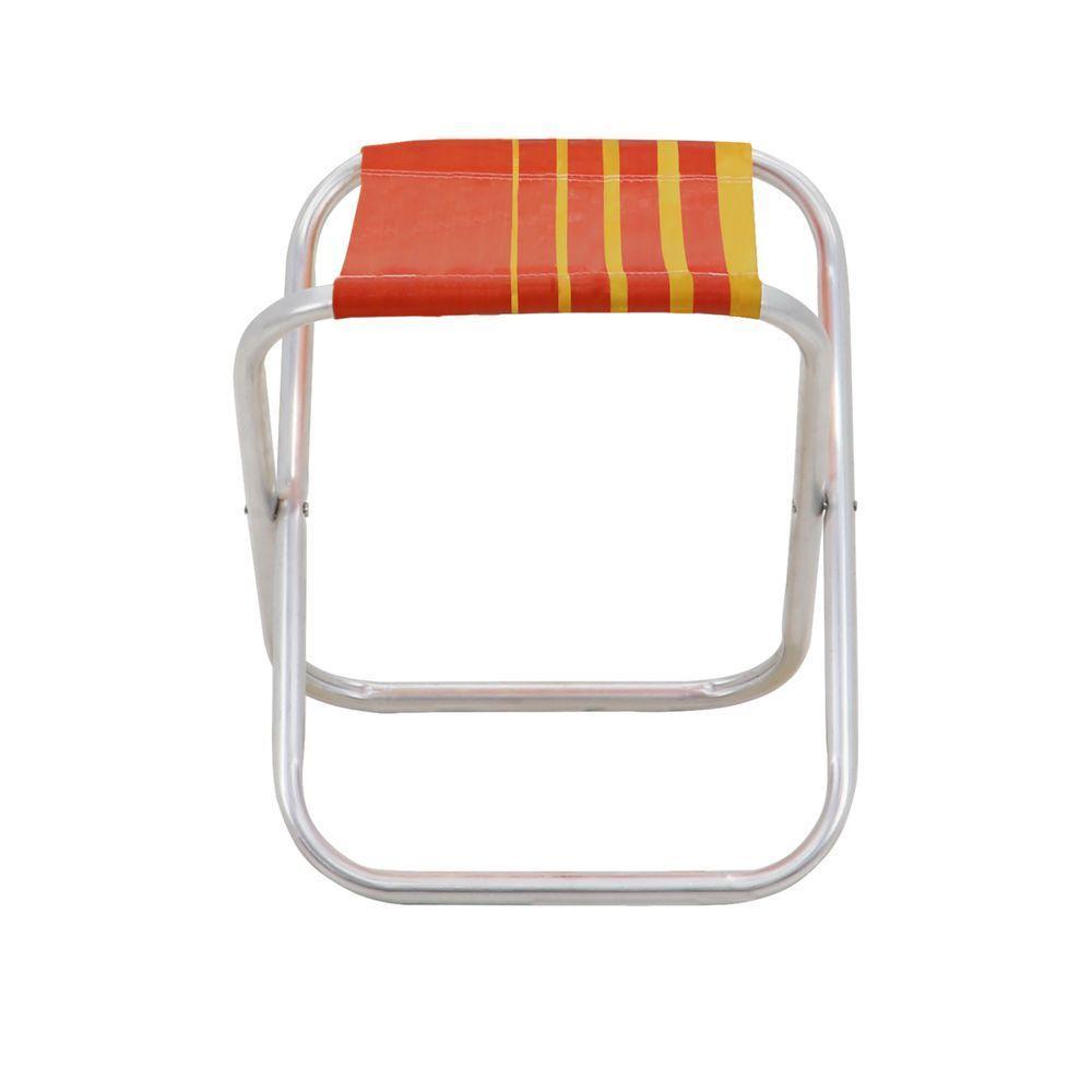Banqueta De Praia Tramontina Fiji Em Alumínio Com Assento Laranja E Amarelo - 7