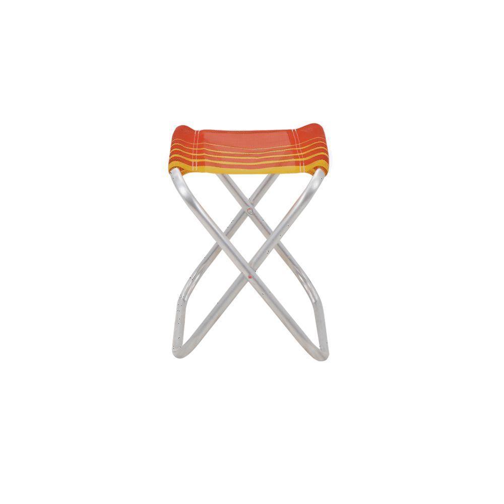 Banqueta De Praia Tramontina Fiji Em Alumínio Com Assento Laranja E Amarelo - 8