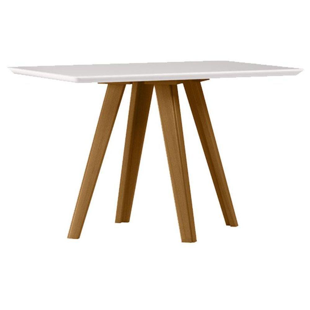 Mesa De Jantar 120x80 Cm Mariah Com Vidro Ype Off White - New Ceval - 1
