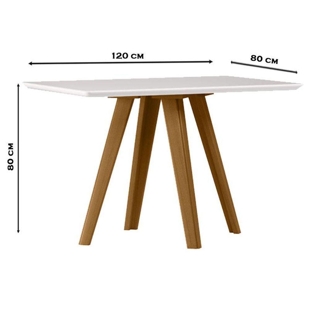 Mesa De Jantar 120x80 Cm Mariah Com Vidro Ype Off White - New Ceval - 2