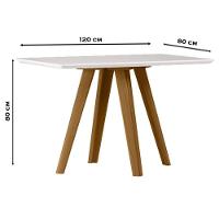 Mesa De Jantar 120x80 Cm Mariah Com Vidro Ype Off White - New Ceval - 2