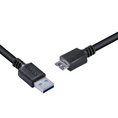 Cabo Para Hd Externo Usb A 3.0 Macho Para Micro Usb B 3.0 (10 Pinos) Macho 28awg Puro Cobre 3 Metros