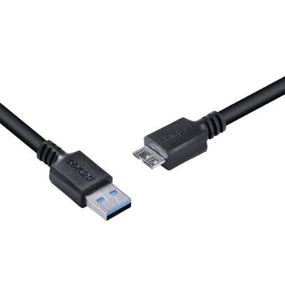 Cabo Para Hd Externo Usb A 3.0 Macho Para Micro Usb B 3.0 (10 Pinos) Macho 28awg Puro Cobre 1 Metro