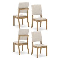 Cadeira Para Mesa De Jantar Milla Kit 4 Peças Nature Linho - Henn - 1