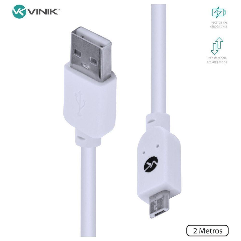 Cabo Usb X Micro Usb A 2.0 2m Branco Musb-2 - 3