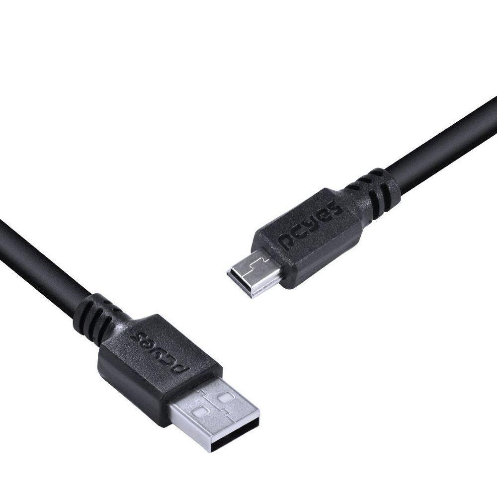 Cabo Usb A 2.0 Macho Para Mini Usb B Macho 28awg Puro Cobre 3 Metros - Puanm2-3 - 1