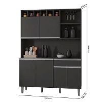 Armário Para Cozinha Kit Alice Cinza Fosco - Ajl - 3