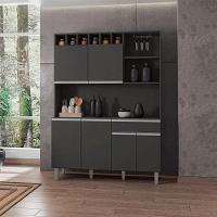 Armário Para Cozinha Kit Alice Cinza Fosco - Ajl - 4