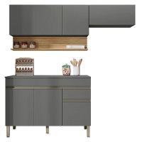Cozinha Modulada Ambiente Line Composição 5 Gris Freijó - Kits Paraná - 3