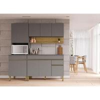 Cozinha Modulada Ambiente Line Composição 7 Gris Freijó - Kits Paraná - 1