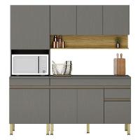 Cozinha Modulada Ambiente Line Composição 7 Gris Freijó - Kits Paraná - 3
