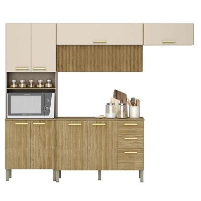 Kit Cozinha Urbane Com Balcão E Tampo Freijó Vanilla Ripado - Kits Paraná