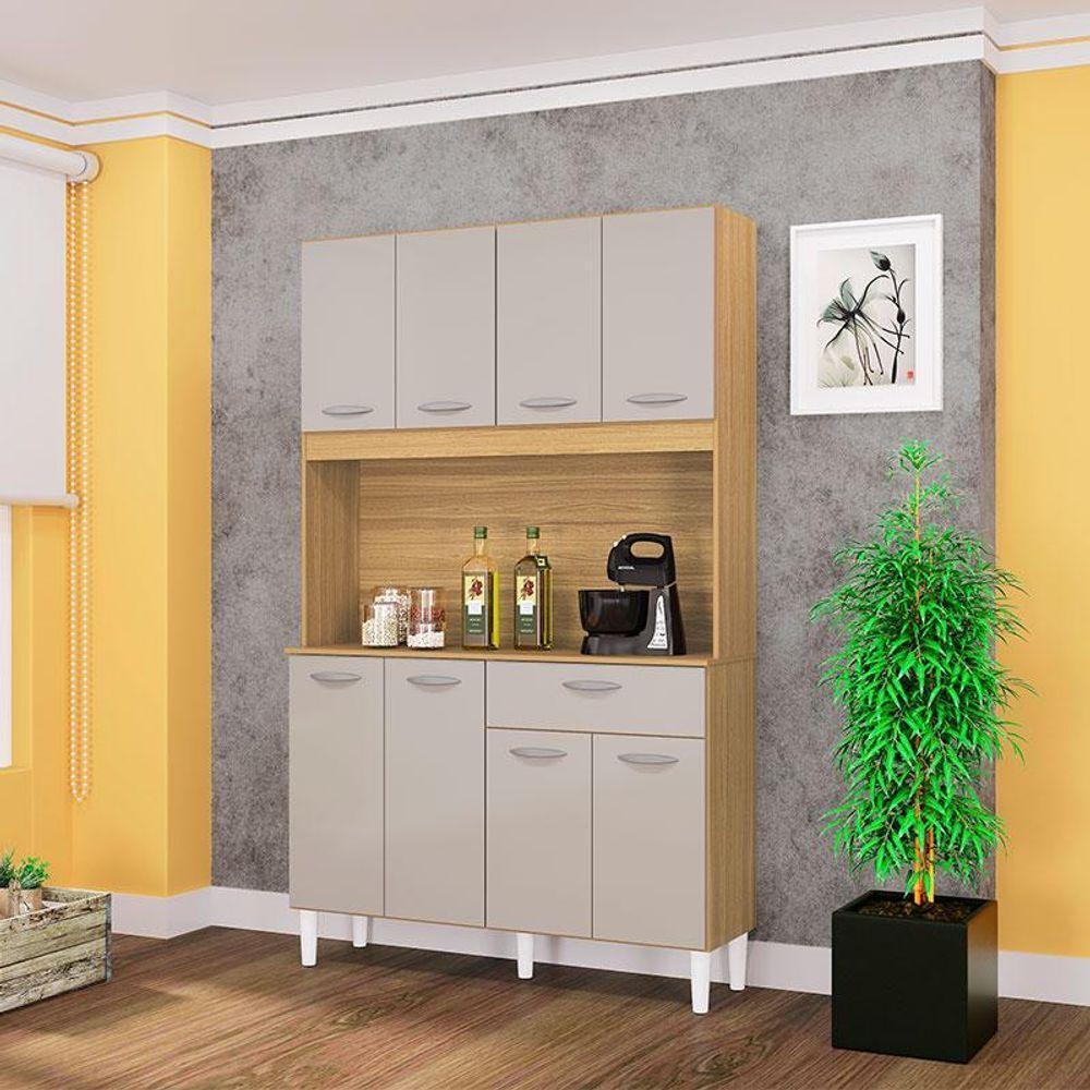 Cozinha Kit Cassia 8 Portas Damasco Off White - Poquema - 4