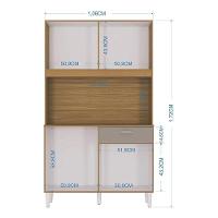 Cozinha Kit Cassia 8 Portas Damasco Off White - Poquema - 2