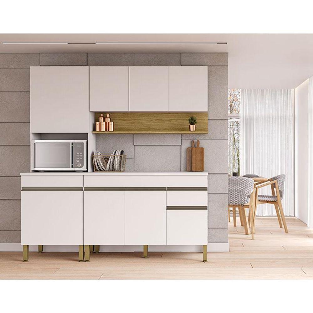 Cozinha Modulada Ambiente Line Composição 7 Supremo Freijó - Kits Paraná - 1