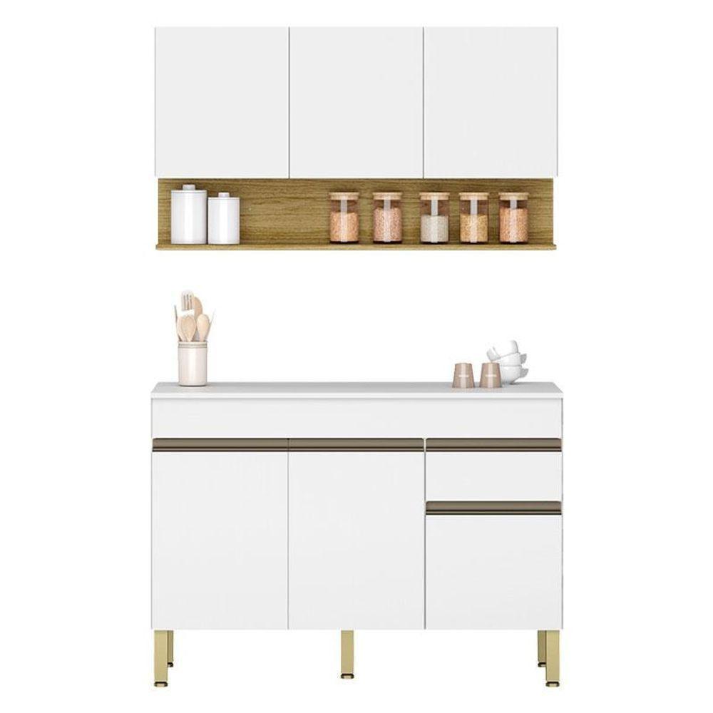 Cozinha Modulada Line Composição 6 Supremo Freijó - Kits Paraná - 1