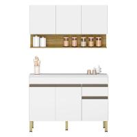 Cozinha Modulada Line Composição 6 Supremo Freijó - Kits Paraná - 1